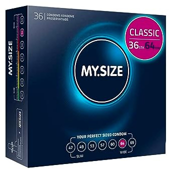 MY.SIZE Classic Kondome Größe 6 I 64 mm Breite I 36 Stück Großpackung I gefühlsecht hauchzart I dünne 0,07 mm Wandstärke