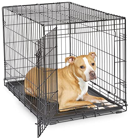 New World B36 Cage pour chiens de petite taille, nouvellement améliorée, 91,44 cm, à une porte, comprenant un plateau étanche, des pieds protégeant le sol et de nouvelles caractéristiques brevetées