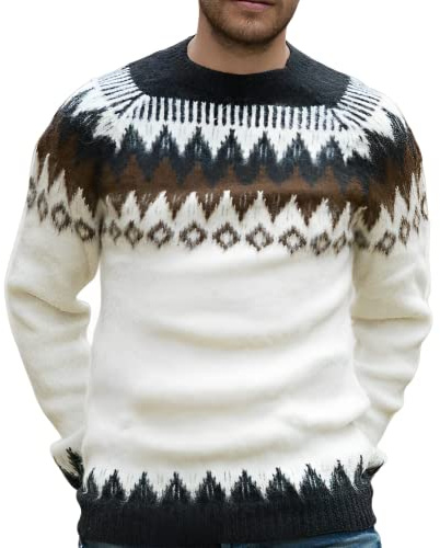 Gamboa Alpaca Jersey Hombre Invierno Cuello Redondo Sueter Lana Punto Manga Larga