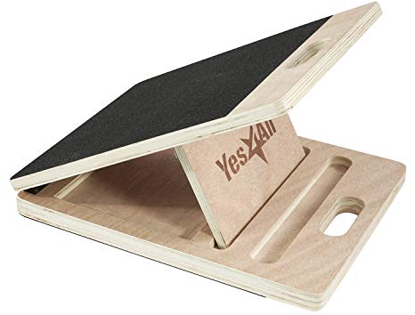 Yes4All Schrägbrett, Wadendehner aus Stahl/Holz, Verstellbarer und tragbarer Slant Board, Trainingsgerät mit Tragegriff & Antirutsch Beschichtung, Wadentrainer, Kniebeugen Keil für Alle Altersgruppen
