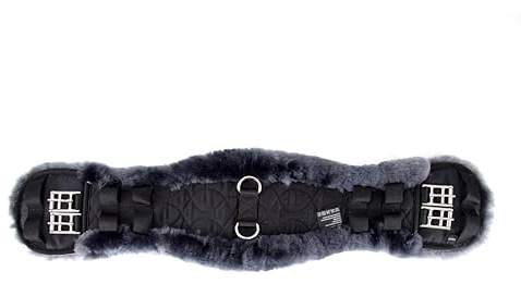 Merauno® Cinghia per sella, in lana di agnello merino, speciale forma anatomica concava, per una migliore resistenza allo scivolamento. Colore: naturale, nero, marrone, antracite