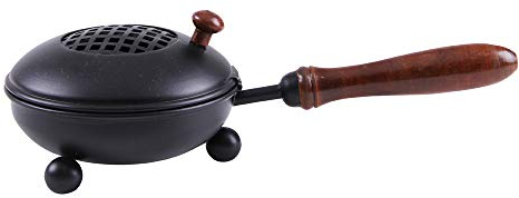 Bitto Räucherpfanne SALUK Metall mit Holzgriff, L: 26,5 cm, H: 8 cm, Ø 12 cm