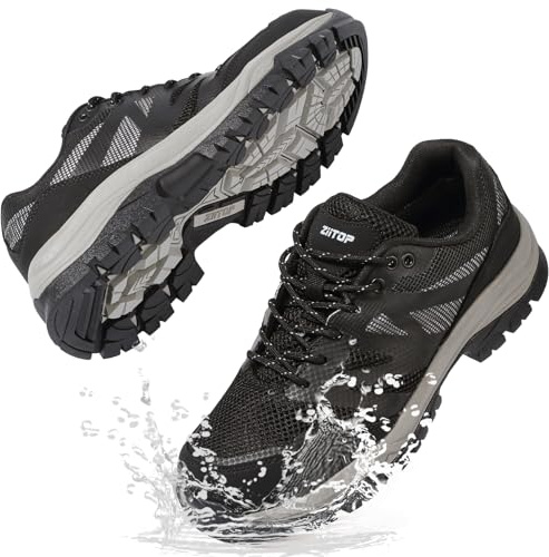 Baskets de sécurité avec embout en acier pour homme et femme - Chaussures de travail imperméables - Bottes de sécurité antidérapantes - Chaussures de travail légères - Chaussures de protection