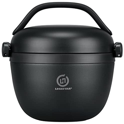 Itslife Thermobehälter für Essen 680ml, Warmhaltebehälter Essen Edelstahl mit Inner Bowl, Thermo Lunchbox für Warme Speißen, Suppe, Essensbehälter (Schwarz)