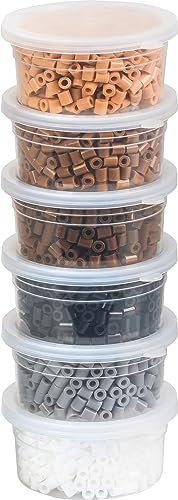 Bügelperlen-Set, 3.000 Stück Braun/Schwarz/Weiß