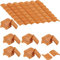 Osmond 200 Stück Dachziegel, Modell, Bausatz, Mini-Fliesen, rot, für DIY, Landschaft, Küche, Garten, Dekoration