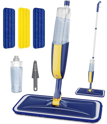 MANGOTIME Mopa Fregona con Pulverizador - Mopas de Limpieza Suelos Spray Mop Fregona Mop con 3 Mopas de Microfibra Reutilizables para la Limpieza de Suelos