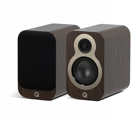 Q Acoustics 3010c - Altoparlante compatto per libreria Claro Noce - Tipo di cassa riflettente a 2 vie, driver bassi da 10,2 cm, tweeter da 2,3 cm - altoparlante stereo/altoparlante passivo per sistema