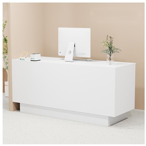 FENGZEQUAN Empfangstheke, Kleine Rezeptionstheken mit Abschließbaren Schubladen, Kassentisch Bürotheke Rezeption Tisch für Firmenhallen, Bekleidungsgeschäften, Salon(D,90cm/35.4in)