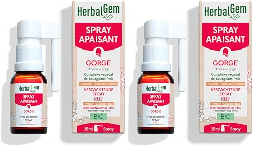 HerbalGem - Spray Gorge Apaisant Bio 15ml (Lot de 2)