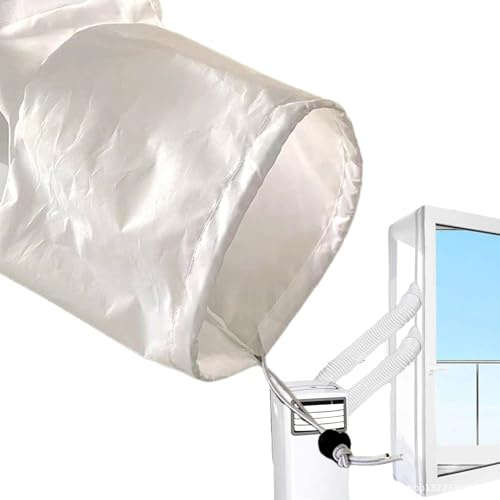 Guarnizione Finestra Condizionatore - Kit Sigillatura Portatile, Tessuto Blocco Aria Calda con Zip | Montaggio Adesivo Senza Trapano per Tubo Scarico | Protezione Casa Ufficio Affitto, Risparmio Energ