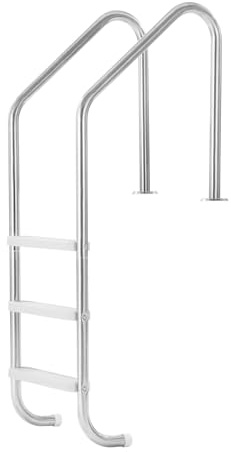 VEVOR Escalera para Piscina de 3 Peldaños Anchos hasta 120 kg, Escalera de Seguridad Antideslizante de Acero Inoxidable con Pasamanos Ergonómicos para Piscinas Enterradas y Elevadas de 121,9-137,2 cm