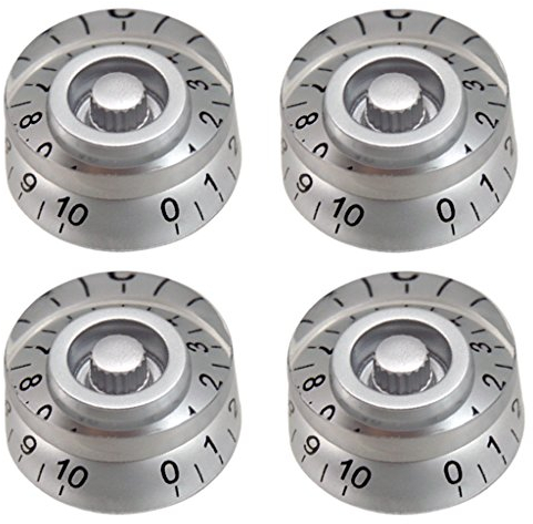 MagiDeal 4 x Potiknopf Potiknöpfe Kontrolle Knopf Volumen Tone Knob für Lp Sg E-Gitarre - Silber