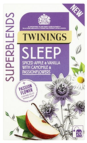 Twinings Superblends Sleep Tea - Spiced Apple & Vanilla Herbal Tea Infusion with Camomile & Passion Flower - 20 Biodegradable Tea Bags