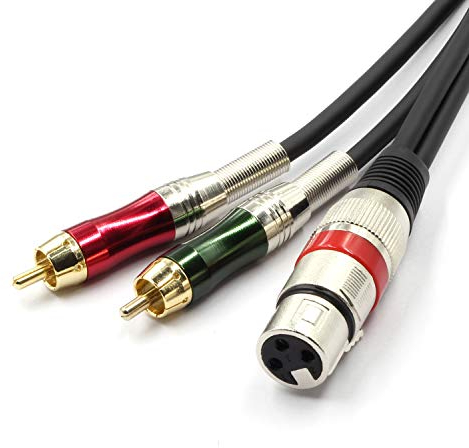 SiYear XLR femmina a 2 x Phono RCA Plug Adattatore Y Splitter Cavo Patch XLR Femmina 3 Pin a Doppia RCA Maschio Connettore Stereo Cavo Audio (3m/10FT)