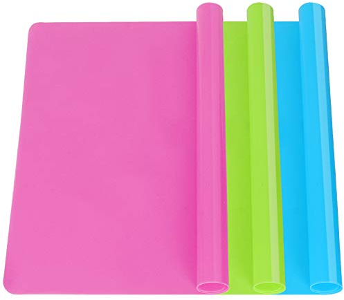 3PCS A3 Extra Große Silikonmatte, Outivity Silikon für Bastelschmuck Gießharz Formen Matte,Premium Silikonfolie Backmatte Tischset Matte Mehrzweck Matten, 40CM*30CM