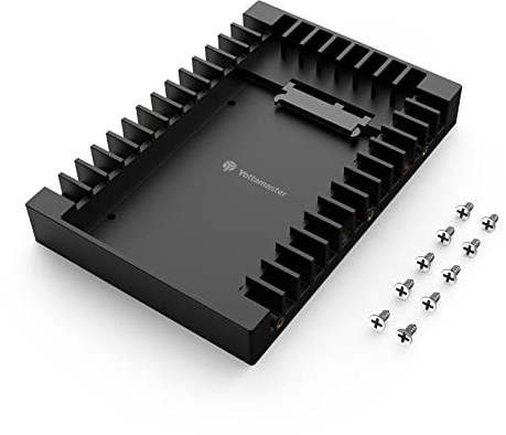 Yottamaster 2.5 to 3.5 Hard Drive Adapter-ABS Hard Drive Mounting Bracket for 7/9.5/12.5/15mm 2.5 SATA HDD SSD, SATA 3.0 Interface