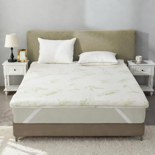 Alpes Blanc Visco and Bamboo Memory Foam Mattress Topper 160 x 200 cm