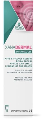 Xanadermal Afte Oral Gel - Gel per afte e piccole lesioni della bocca, lenisce e rigenera - con aloe, camomilla, propoli, altea, acido ialuronico e mirra - Tubo 15 ml