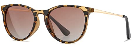 HJSTES Polarized Kids Sunglasses for Girls Boys, 100% UV Protection for Children Sun Glasses, 50MM(Leopard Frame/Gradient Brown Lens)