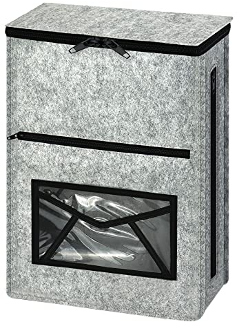 Letter Box, Post Catcher for UPVC Glass, Wood & Metal Doors - Indoor Felt Letterbox Cage, Mail Catcher, Door Letterbox Hardware Accessory - Self-Adhesive or Hanging on Screw Hooks