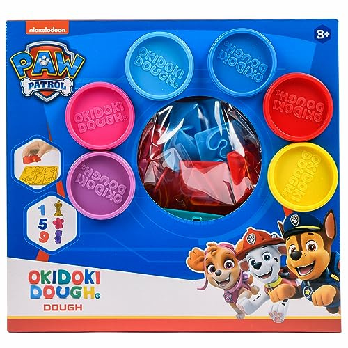 PAW PATROL Okidoki Dough Knete Set (6 x 50 Gramm)