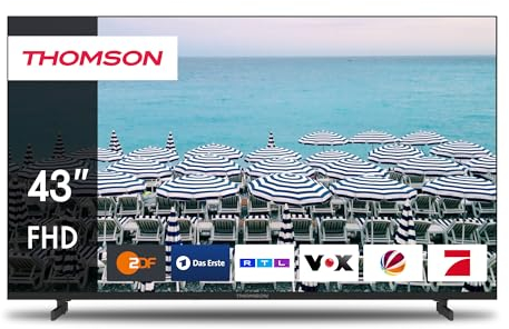 THOMSON 43 Pouces (109 cm) LED Full HD Easy TV – Non Smart – Hotel Mode, USB, HDMI, Triple-Tuner (Câble/Satellite/Antenne), AV in, CI+, A+ Panneau – 43FD2S13