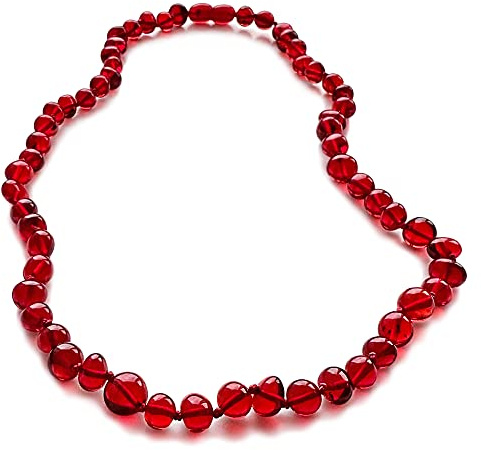Amberistan Collar de ámbar azul para mujer – 100% auténtico ámbar joyas collar – Collar hecho a mano con perlas barrocas caribeñas certificadas – 45 cm, 45cm, Ámbar, Ámbar