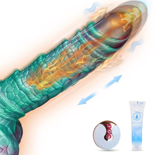 Consolador de Empuje Realista, Analdildo Juguete Sexual con 10 Vibraciones 10 Empujes y Rotación, Vibrador para su Estimulador de Punto G con Control Remoto, Vibradorador Mando Dildo Anal Juguetes Sex