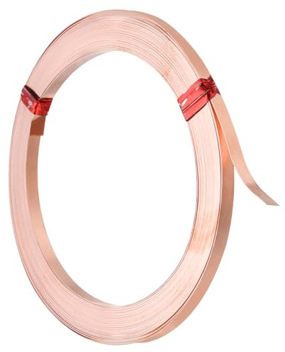 PATIKIL 19,7 Fuß reiner Kupferdraht, 32 Gauge flacher Kupferschmuckdraht 3 mm breit biegsamer Perlendraht für die Schmuckherstellung DIY Bastelbedarf