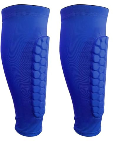 Tomedeks 1 pair Football Shin Pads,Shin Guards,shin defender,sock shin pads,Honeycomb Guards Football Shin Guards,Football Shin Guards for Kids and Aldult(Blue, L)
