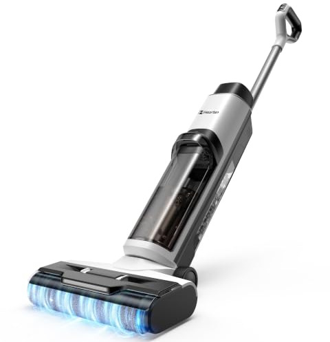 Hearten Nass Trockensauger, 25 kPa, mit Wasserelektrolyseur zur Desinfektion, Selbstreinigung, Sprachansage, Randreinigung, LED-Display, Bürstenloser Motor, Geräuscharm, Haushalte