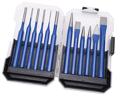 FTVOGUE Kit de Punzón de Cincel, Juego de Herramientas de Grabado de Acero CRV-V, Cincel Plano de Precisión para Manualidades y Mantenimiento