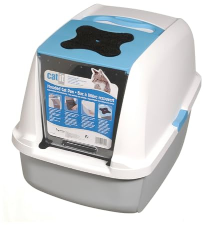 Catit Style Hooded Cat Pan/Litter Tray/Litter Box, 57L x 39W x 46.5H ,blue