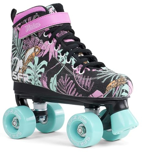 Patins à roulettes SFR Vision II JNR 13 - Toile fleurie - Pour enfants - Taille 39, RS249, floral, 3 UK