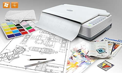Plustek OpticPro A320l, scanner A3 avec capteur CCD, pas besoin de préchauffage. 8.5 sec pour numérisation Couleur A3. Convient pour la conception graphique, cartes et grand format Couleur Catalogue