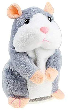 IDEAPRO Talking Hamster Toy, Repeats What You Say Plush Animal Toy, Electronic Hamster Mouse for Boy and Girl Gift
