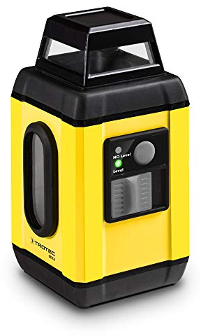 TROTEC Kreuzlinienlaser selbstnivellierend BD7A – Baulaser, 10 m Reichweite – 360° Rotationslaser, Akkubetrieb, multifunktionaler Haltearm, Roter Laser