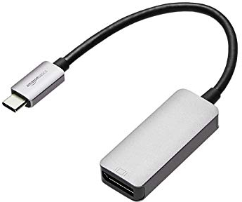 Amazon Basics USB-C-auf-DisplayPort-Adapter, Aluminium, Grau