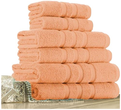 GC GAVENO CAVAILIA 550 GSM Pack of 2 Fluffy Bath Towels 70x120 Cm Peach