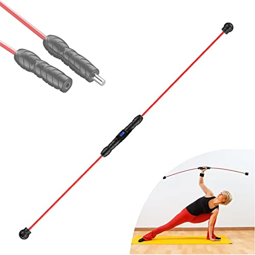 DYK&NX Bâton Flexible Barre d'exercice, Barre oscillante Unisexe pour Adulte en Fibre de Verre pour Aérobic, Pilates, Séances D'entraînement De La Résistance À La Maison Barre D'ine (Color : Red)