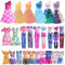Vicloon 12 Kleidung für Puppen,Kleidung Schmuck Zubehör für Puppen=3 Paillettenkleider + 3 Blumenkleider + 6 Oberteil +6 Hose (zufällig) ​für 11,5 Zoll Mädchen Puppen