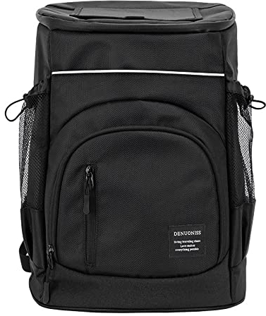 Outplea 30L Kühlrucksack Groß, Auslaufsicherer Isolierte Picknickrucksack für Männer Frauen, Thermo Kühltasche für Strand Camping Outdoor Angeln, Schwarz