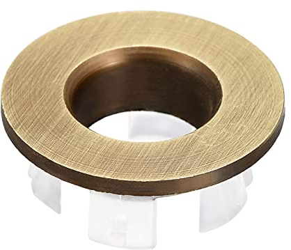sourcing map Sink Trim Overflow Cover, Sink Overflow Rings Bathroom Kitchen Basin Drain Cover Hole Insert in Round Caps, Bronze