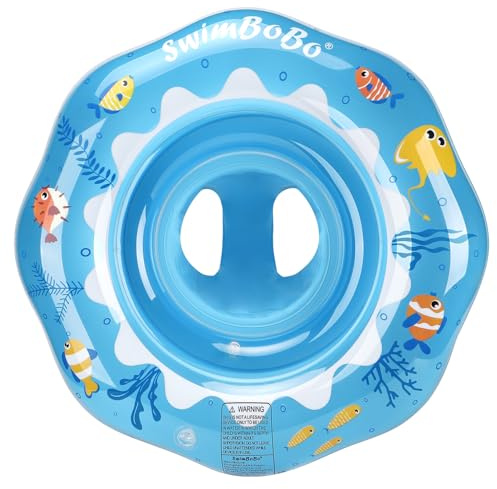 Baby Swim Ring Underarm Swim Seat Float Trainer with Backest for Toddler 6 Months to 3 Years (Deep Blue)