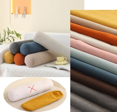 Funda de almohada cilíndrica decorativa de felpa suave para sofá, dormitorio, sala de estar, solo funda, funda de almohada de cuerpo completo, funda de almohada de apoyo cervical (gris oscuro, 15 x 60