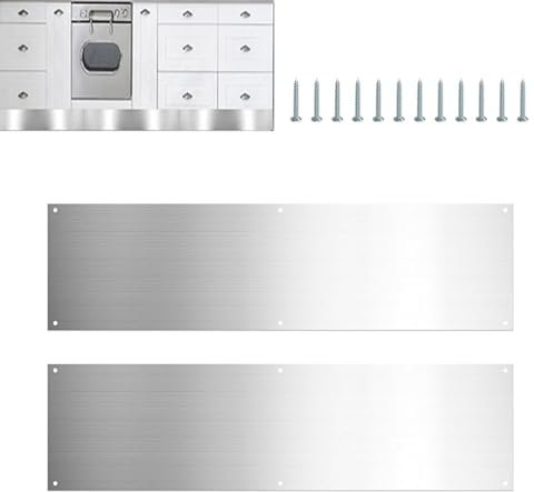 Guardabarros para puertas de entrada, puertas de entrada, paneles de blindaje de acero inoxidable, 2 protectores base , protección de entrada de metal para portales, decoración interior y