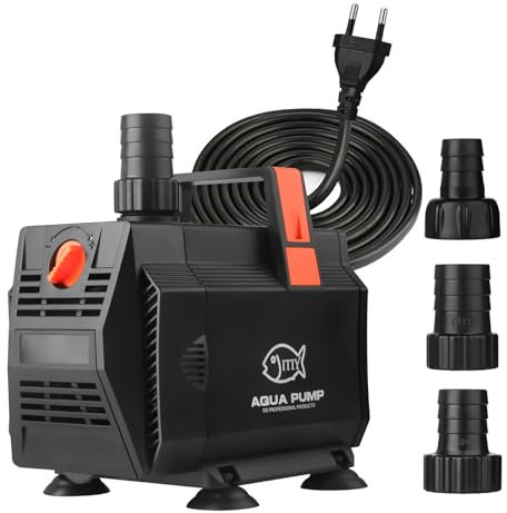 ITIY Pompe submersible pour bassin 60 W 3500L/H pompe pour fontaine d'eau pompe d'aquarium avec contrôle du débit pour aquarium, cascade, filtration, extérieur, hydroponique