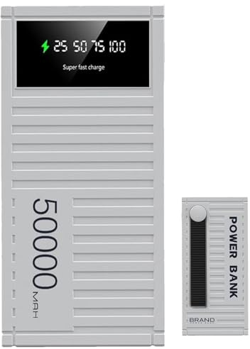 Bärbar laddningsbänk – högpresterande powerbank, 66 W snabbladdningsbänk | och lätt laddningsbänk med en kapacitet på 50 000 mAh, bärbar strömkälla för flera enheter för vandring och campingresor