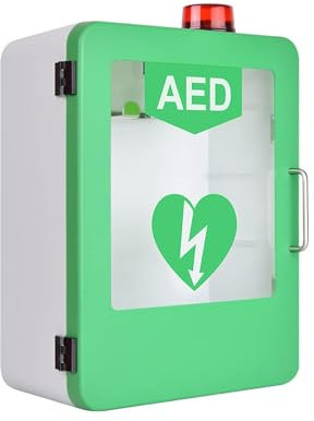 Armoire de rangement murale pour défibrillateur AED, boîte extérieure pour défibrillateur cardiaque, avec alarme et lumière stroboscopique d'urgence,pour hôpitaux et lieux publics